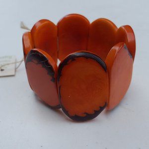 Bracelet Organic Tagua Nut Orange Color